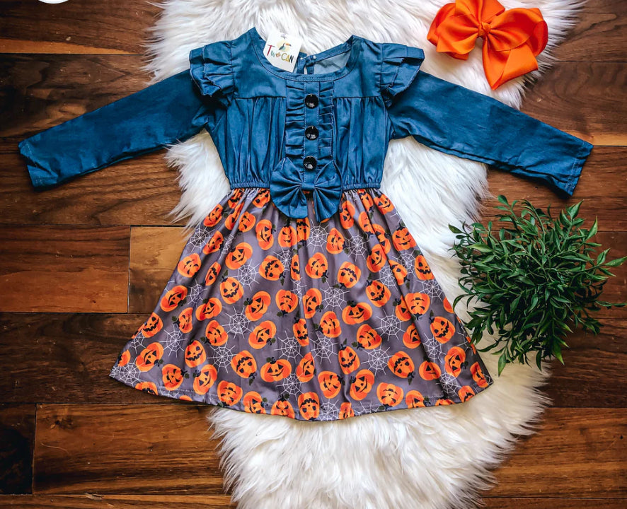 Denim Jack-o-latern Dress