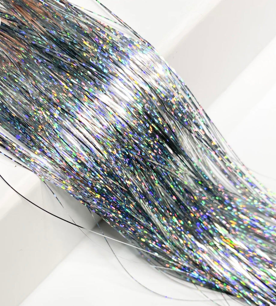 Clip in hair tinsel