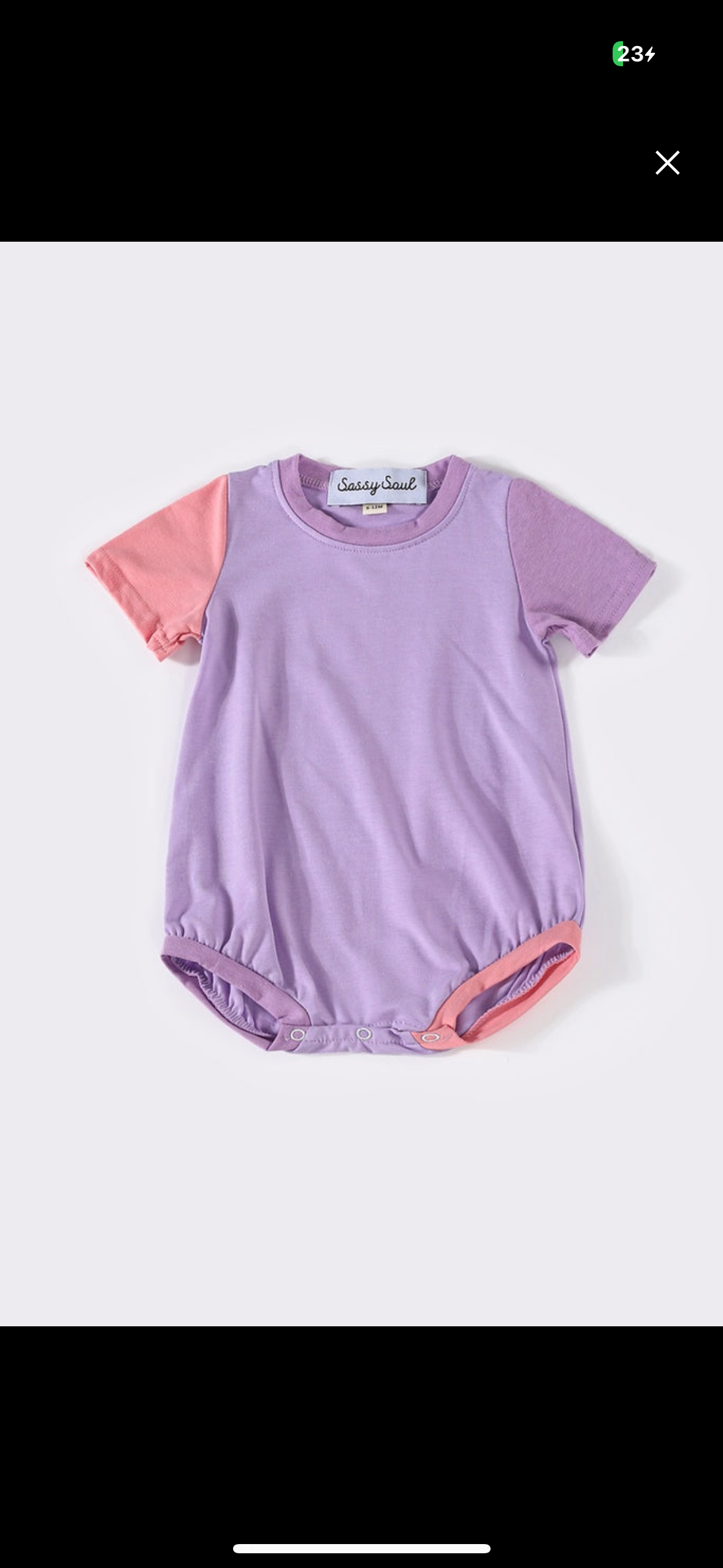 Purple Color Block Onesie