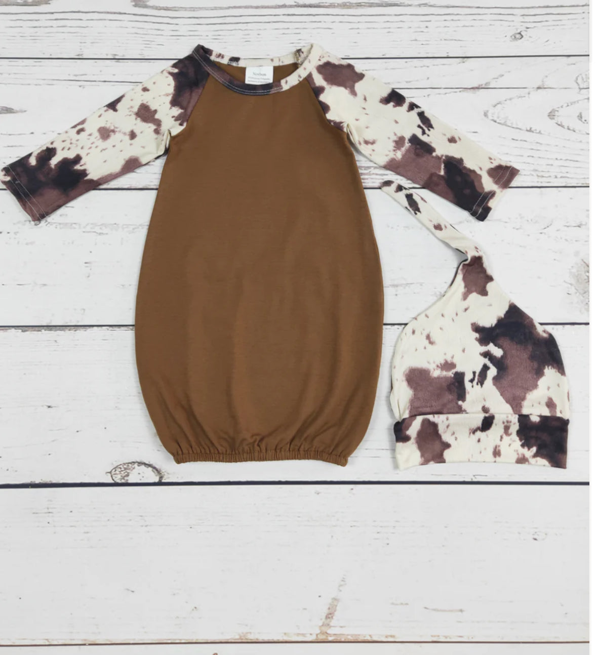 Cow Print Baby Hat & Gown