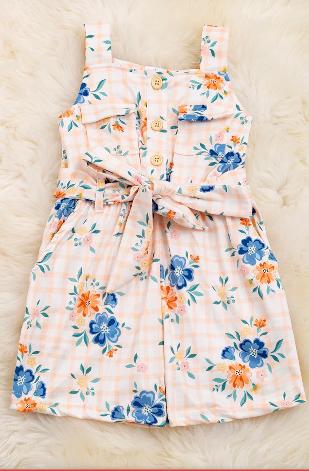 Floral Plaid Romper