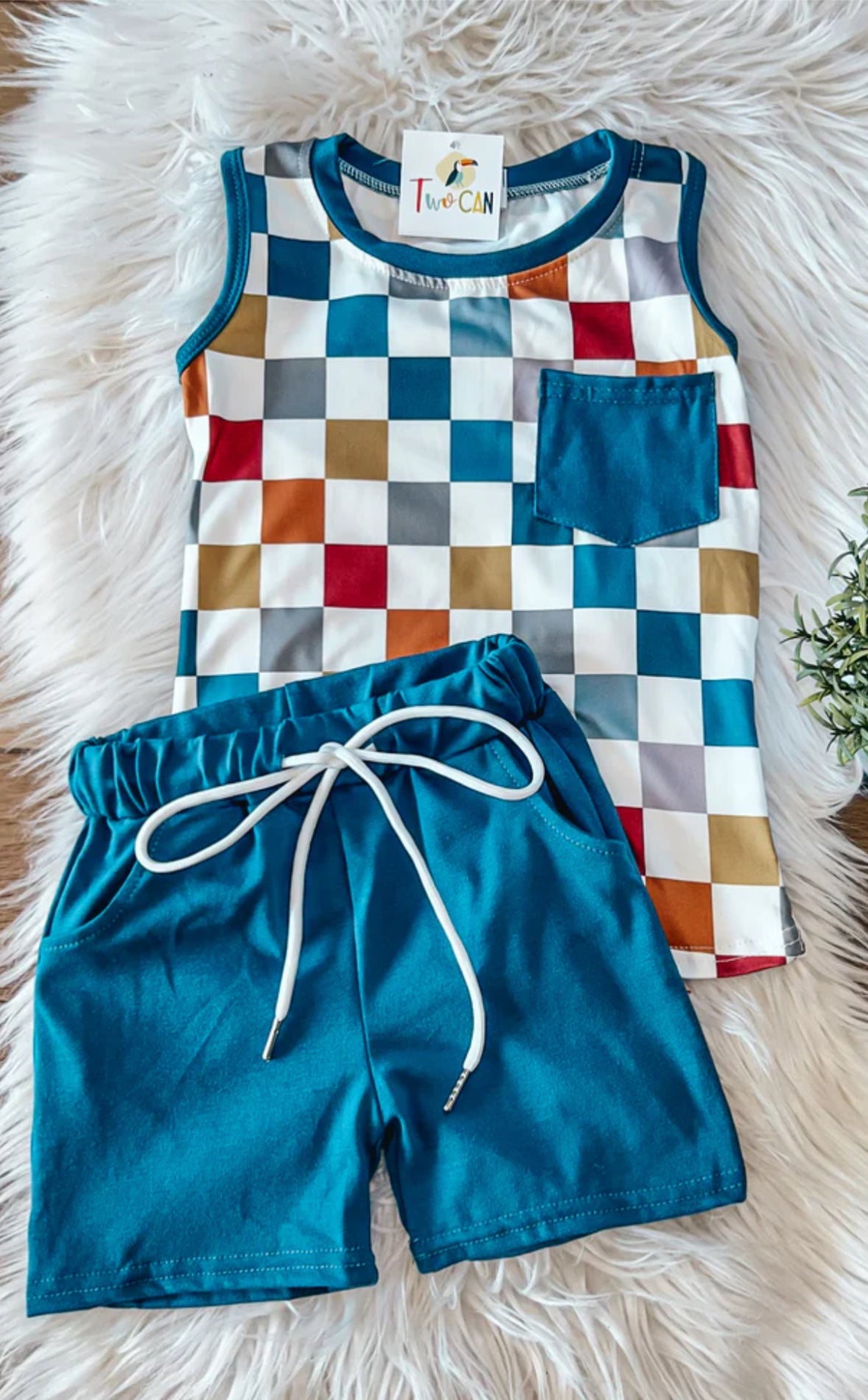 Checkered Tank & Shorts Set