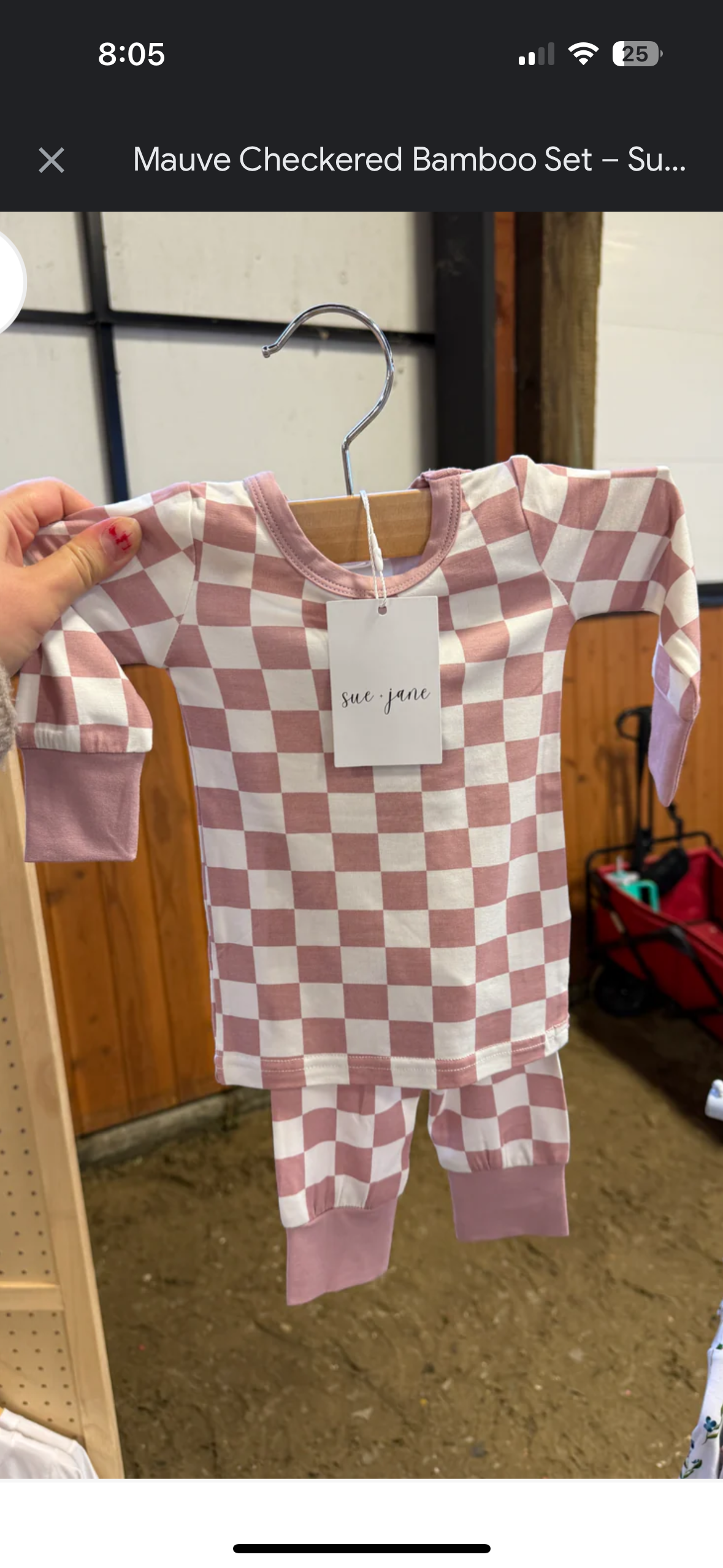 Bamboo Mauve Checkered 2 Piece PJ's