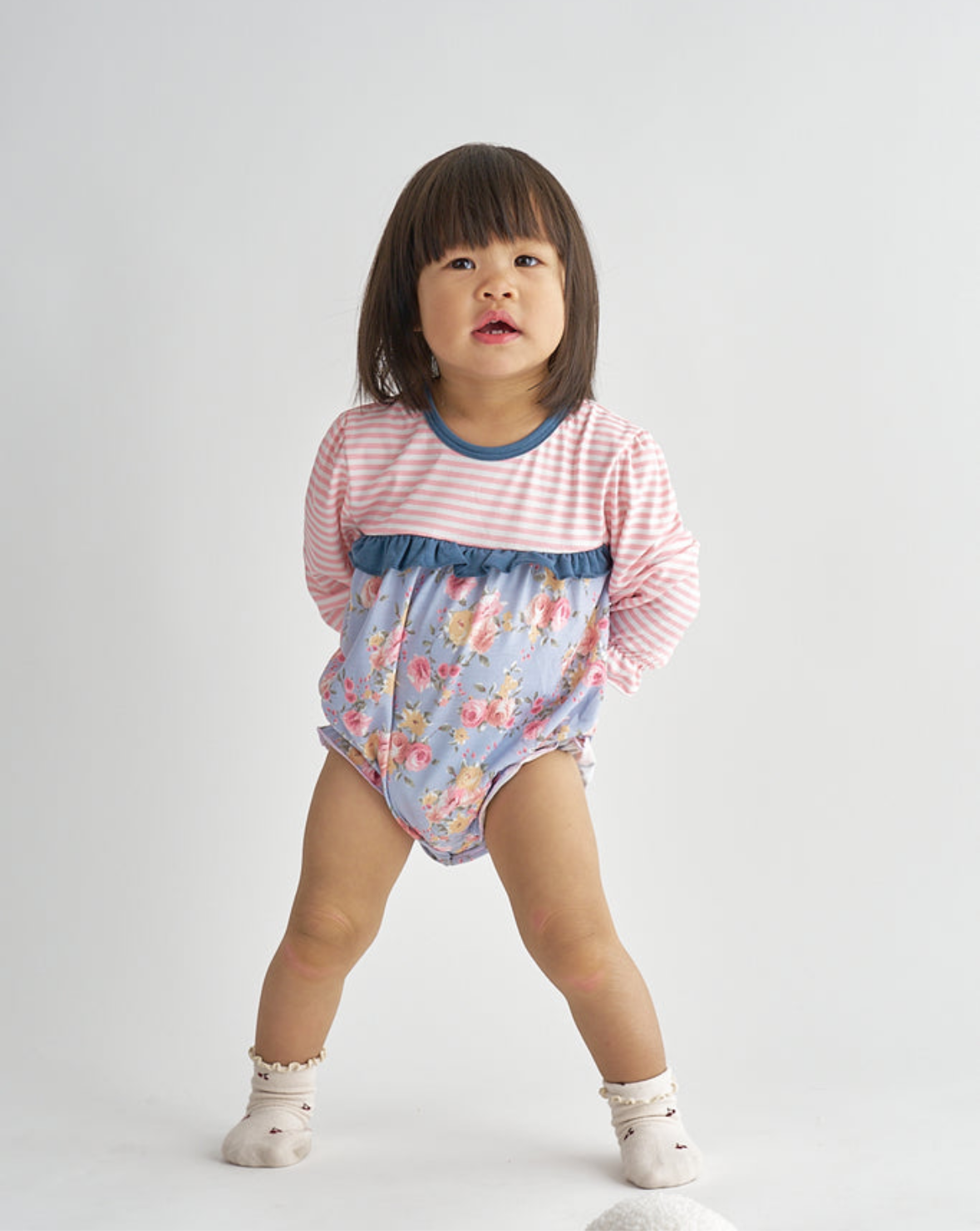 Stripes & Flowers Bubble Romper