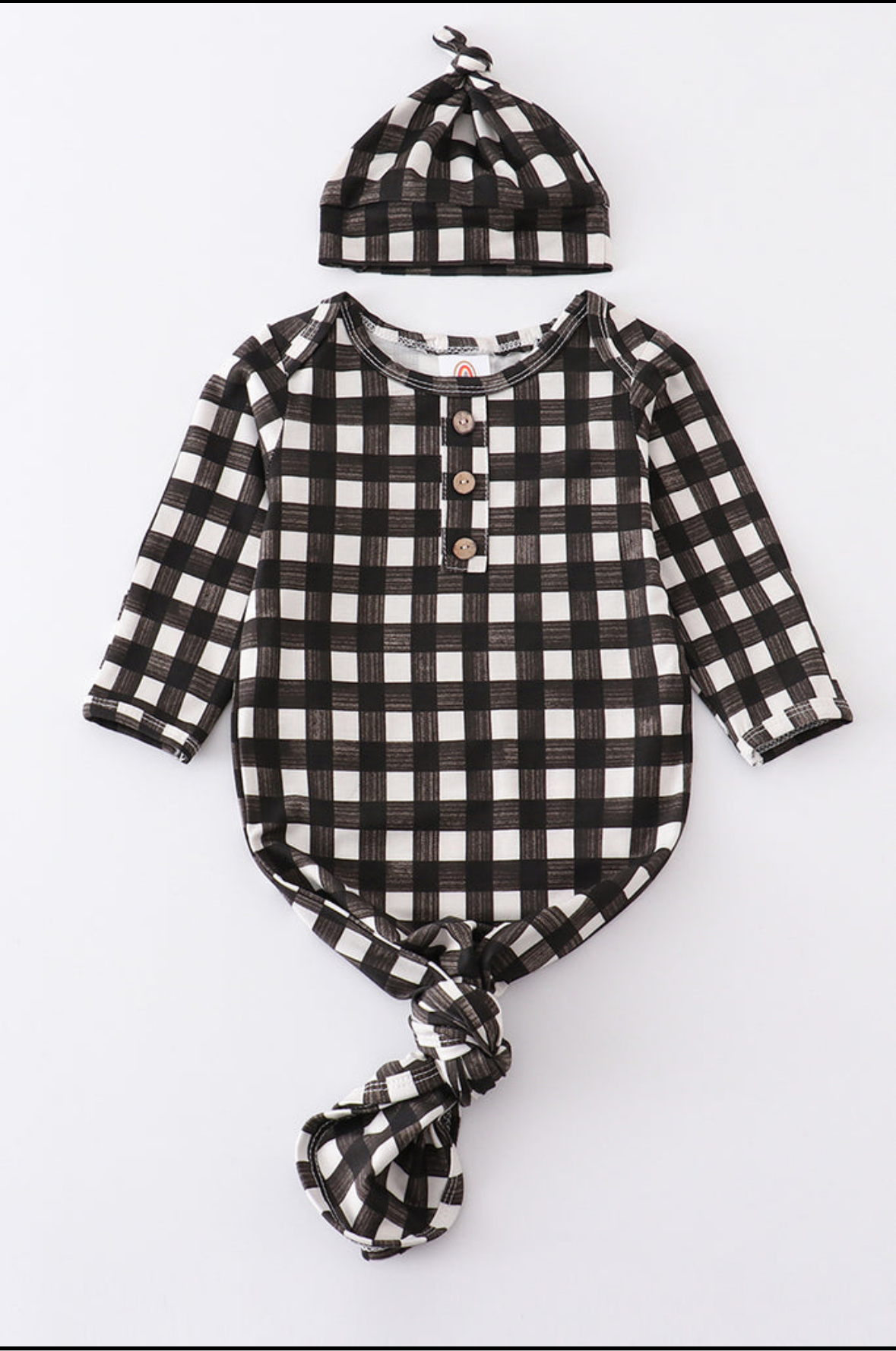 Black & White Checkered Gown & Hat