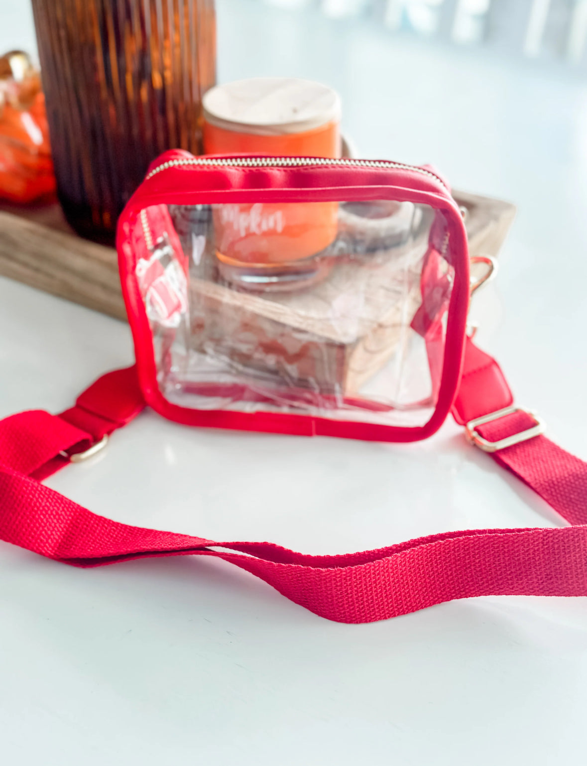 Red Clear Purse