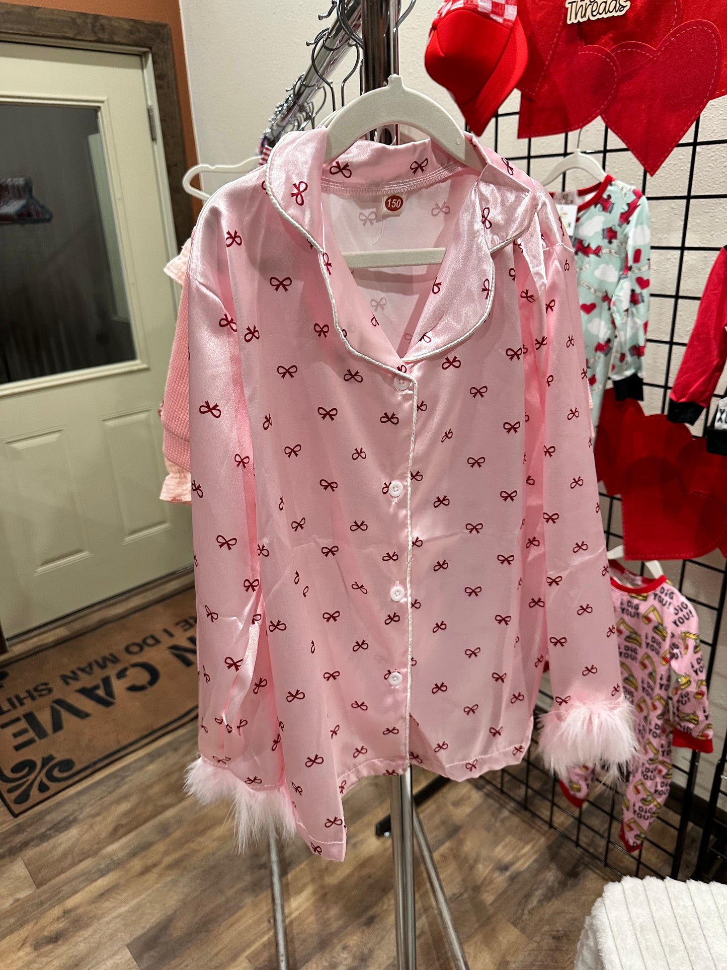Fuzzy Bow PJ's *2 COLORS*