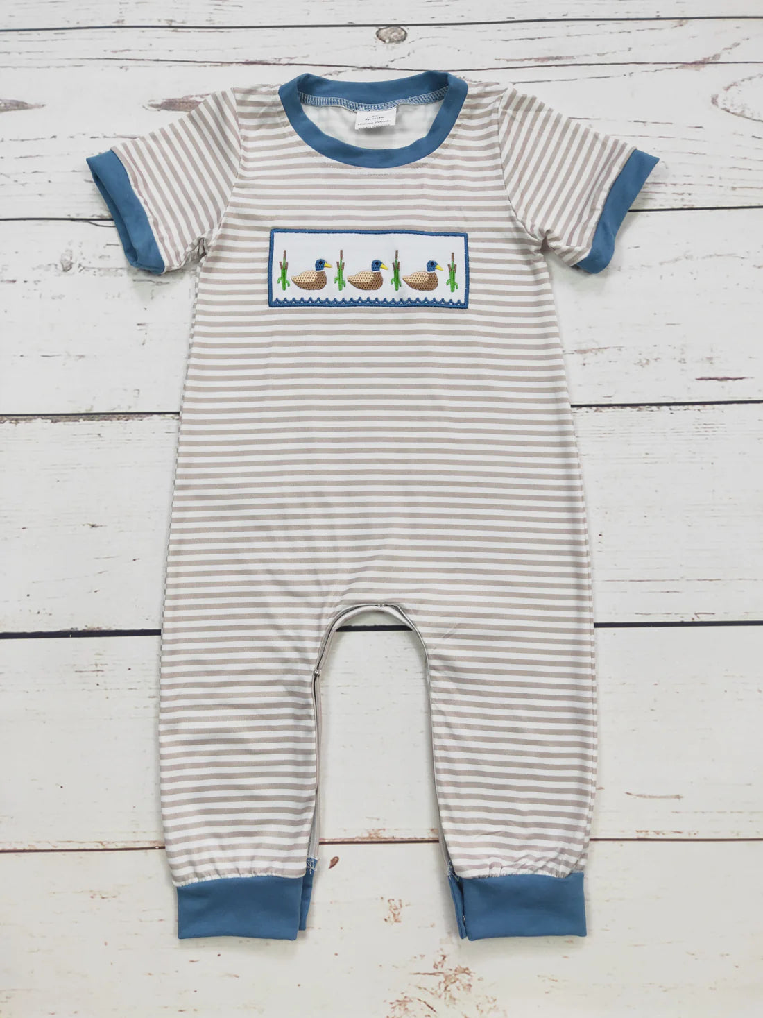 Baby Boy Striped Duck Onesie