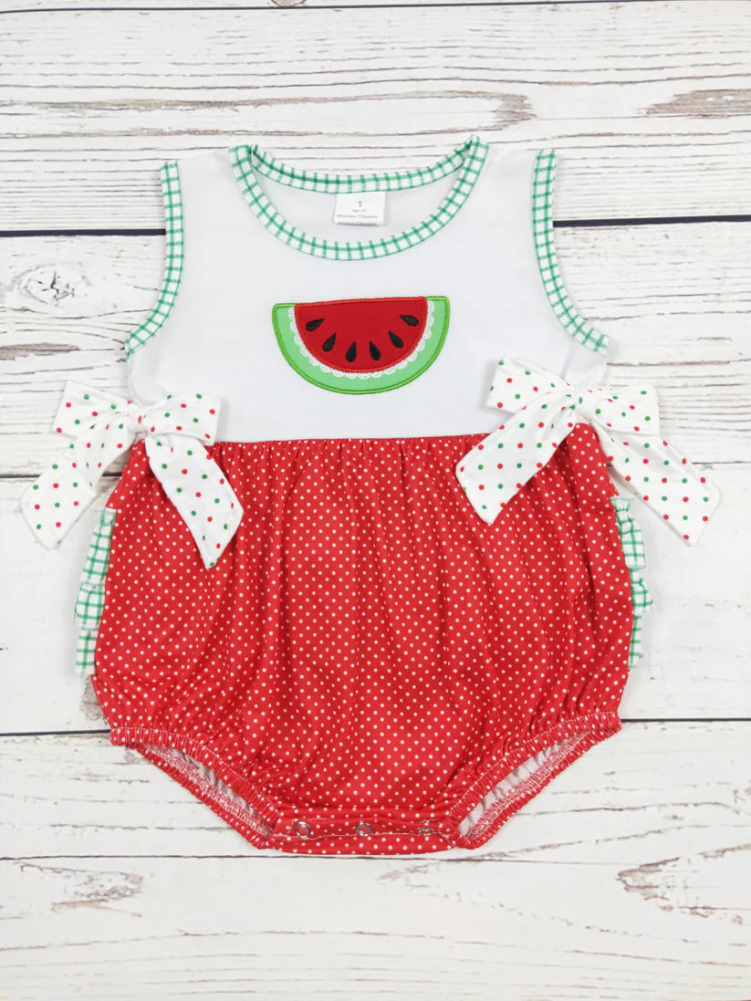 Baby Girl Watermelon Bubble Romper