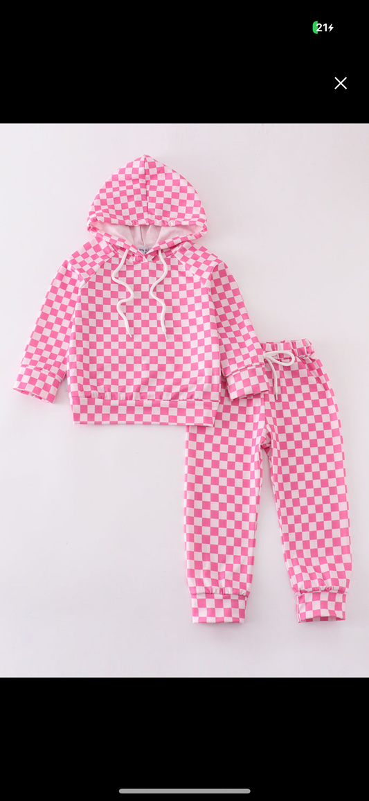 Pink checkered set