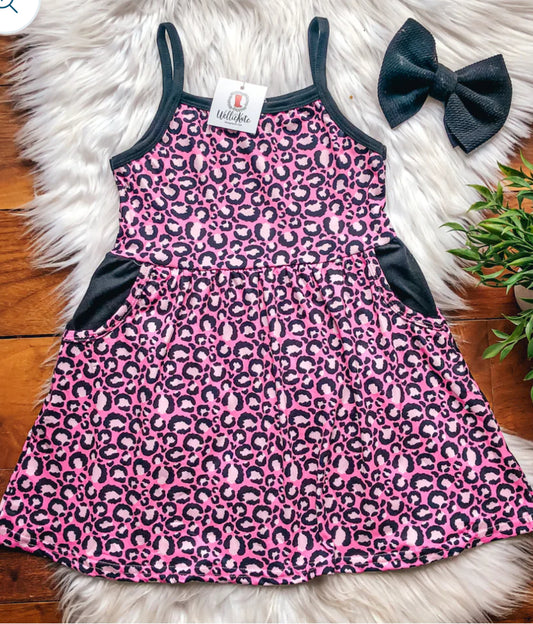 Hot Pink Leopard Dress *With pockets!*
