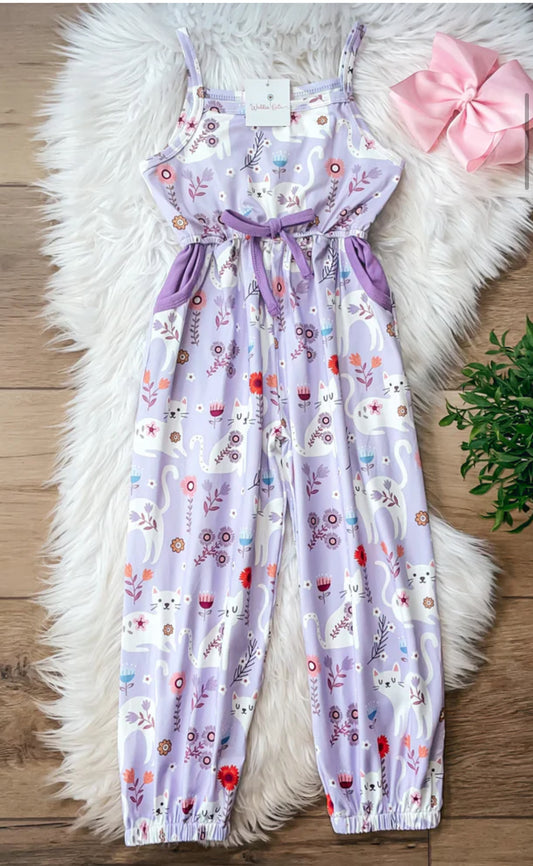 Purple Kitten Jumpsuit