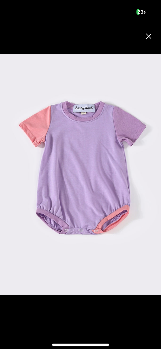 Purple Color Block Onesie