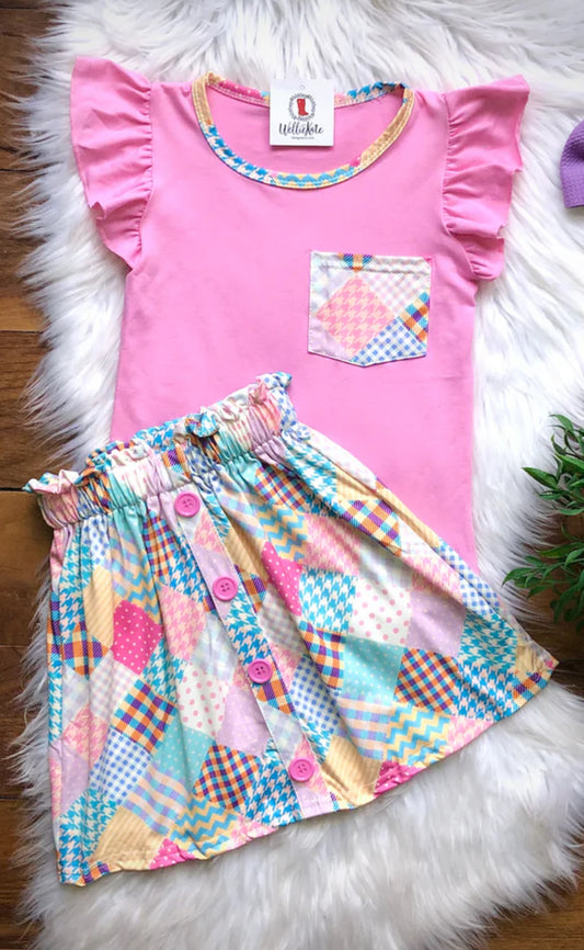 Patchwork Skirt Set