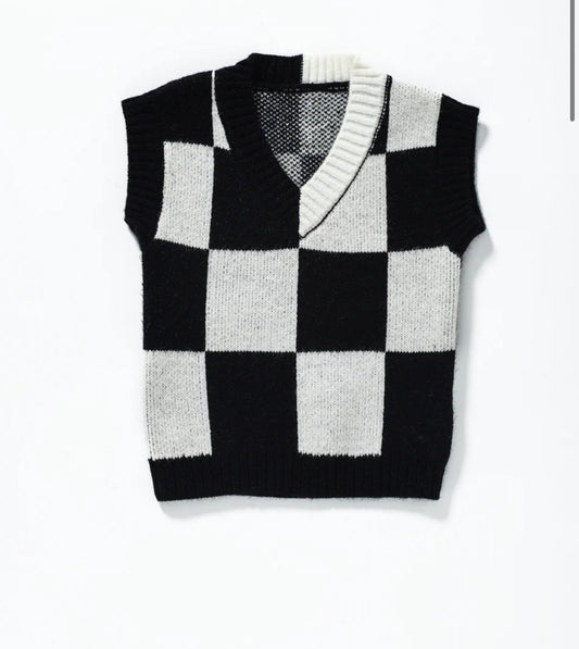 Checkered Sweater Vest