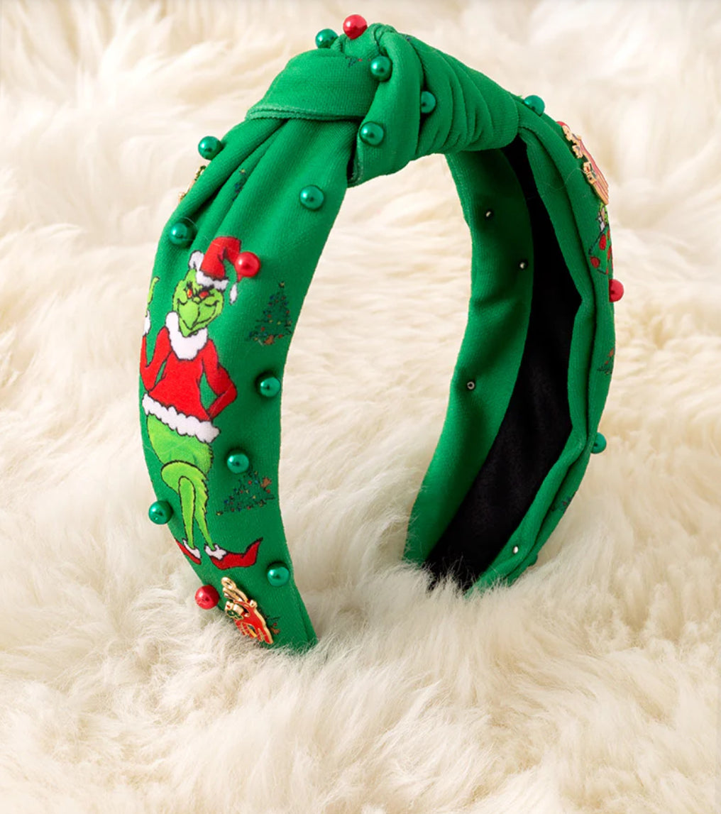 Grinch or Santa headbands