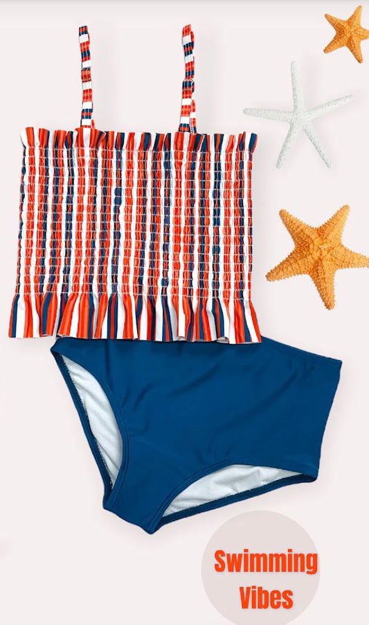 Stripe Americana 2 Piece Swim