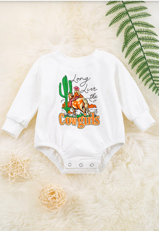 Long Live Cowgirls Long Sleeve Bubble Romper