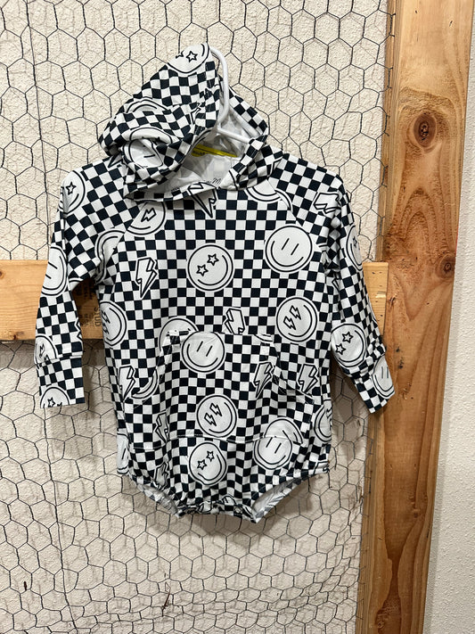 Smiley Checker Bubble Romper