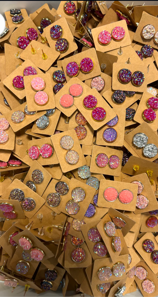 Druzy stud earrings