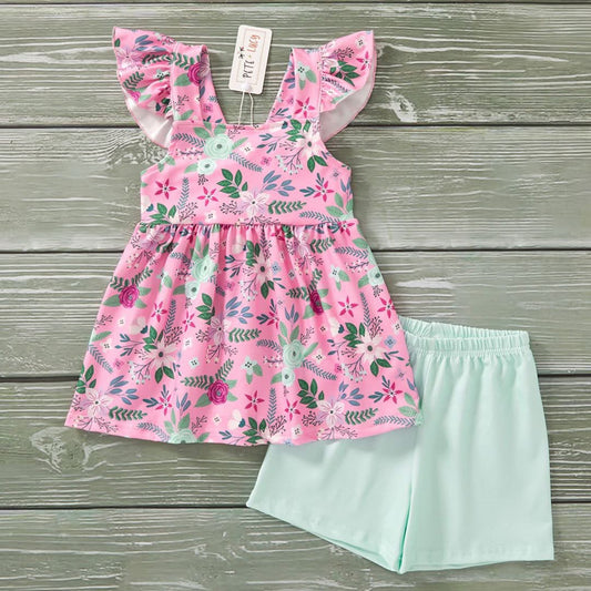 Raspberry Petals 2 Piece Set - Shorts