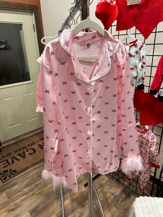 Fuzzy Bow PJ's *2 COLORS*