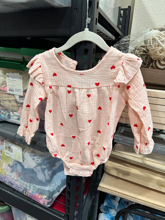 Linen Heart Romper